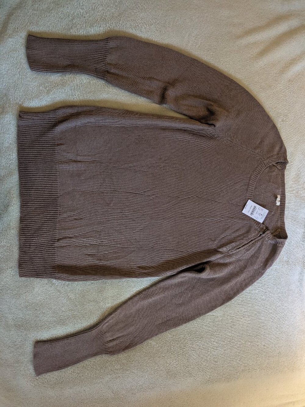 NEW J CREW WOMENS SWEATER S Small Pullover Brown Zipper Cob Cinched Soft Sleeves